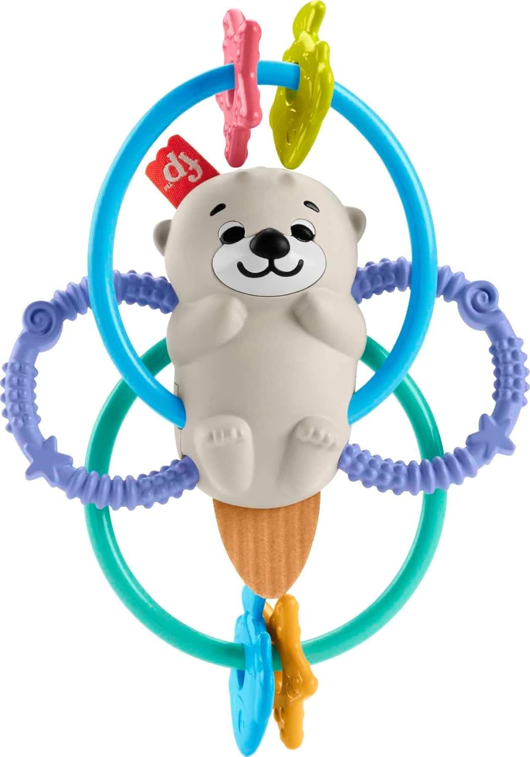 Fisher Price HJW12 Nigigitoto Fuchi Kami Otter (Baby Toy), Teething and Rattle, 3 Months and Up