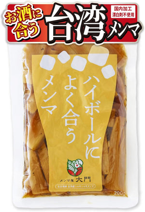 Menmaya Daimon Snacks, Goes Well with Highball, Menma 7.1 oz (200 g), Seafood Umami and Black Pepper Accented, Seasoned Extra Thick Meaty Texture, Fully Fermented Ingredients, No Bleach Used