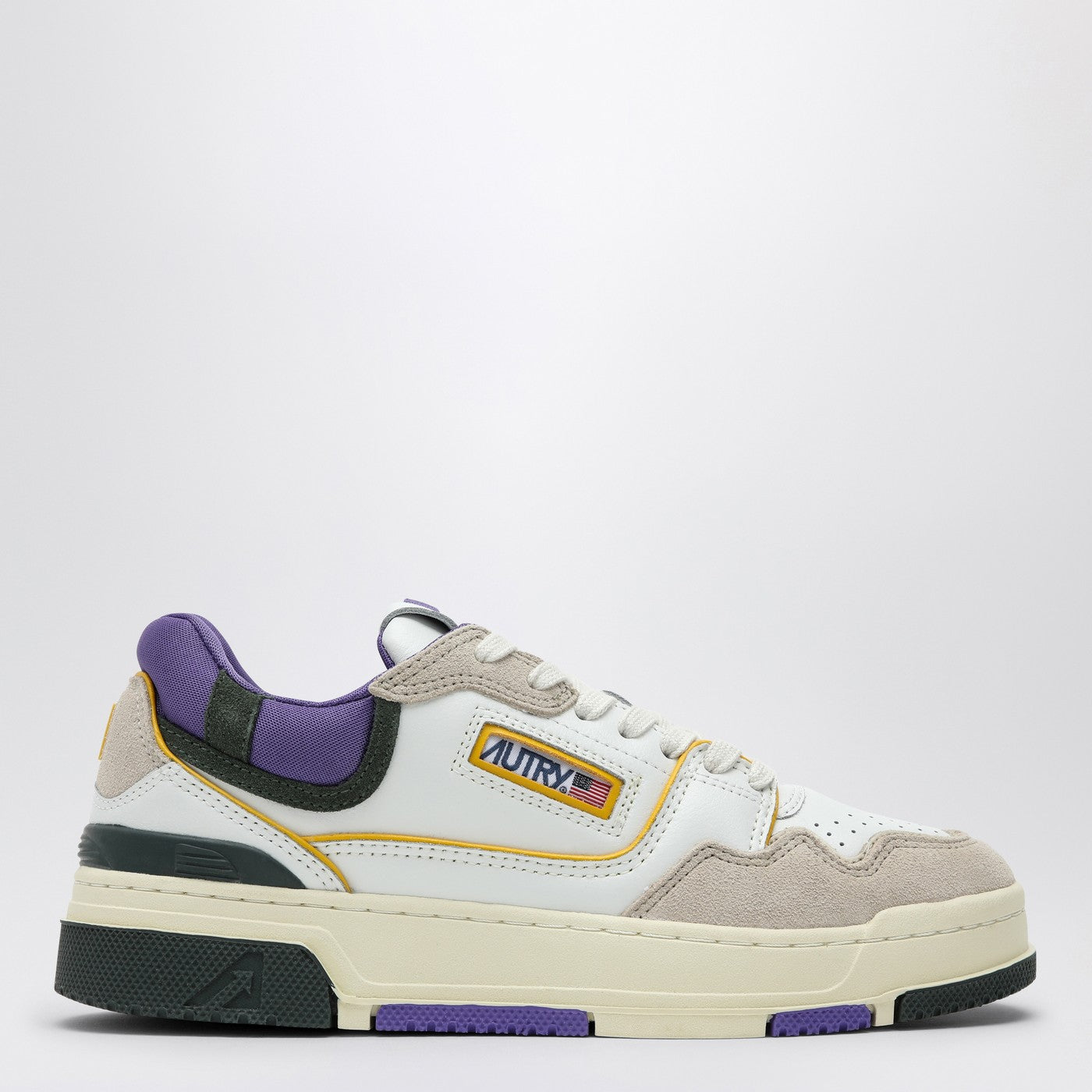 Autry Low CLC White/Purple/Dark Greenスニーカー - Image 1