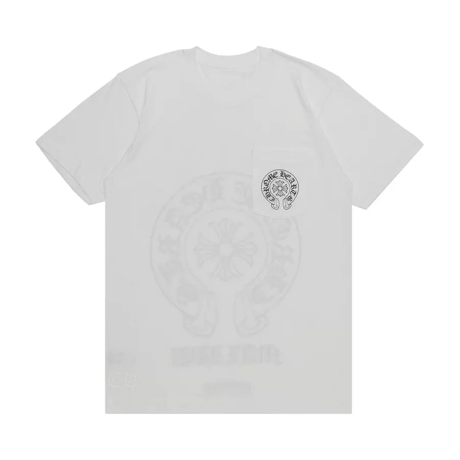 CHROME HEARTS 'MIAMI' WHITE HORSESHOE POCKET TEE