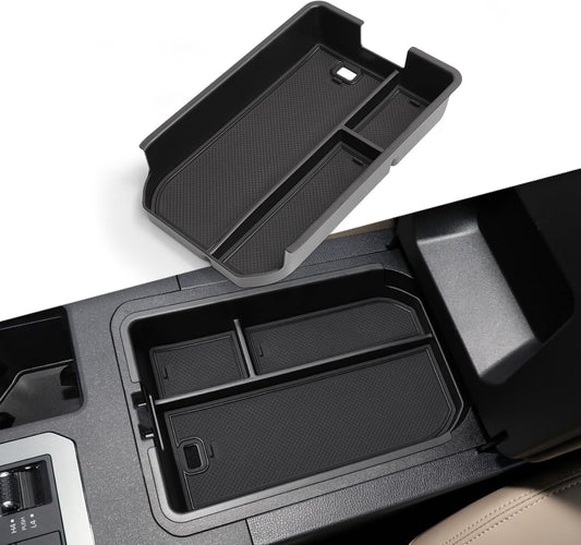 Toyota Land Cruiser 250 Land Cruiser 250 Series Console Box, Land Cruiser 250, 2024, Armrest Box, Storage Box, Small Items, Anti-Slip, Rubber Mat Included, Interior Parts, Accessories, Black