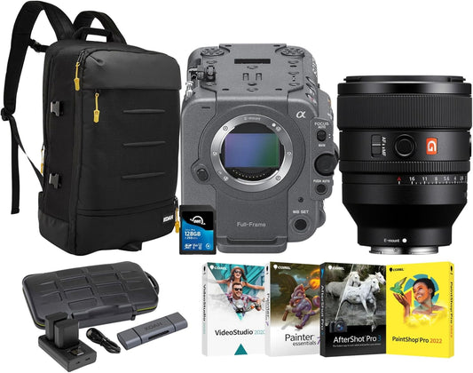 Sony FX6 フルフレームシネマカメラ 50mm f/1.2 GMレンズバンドル付き バッテリー(2パック)、メモリーカード、ソフトウェア4個、カメラバックパックとカードリーダー(8アイテム)
