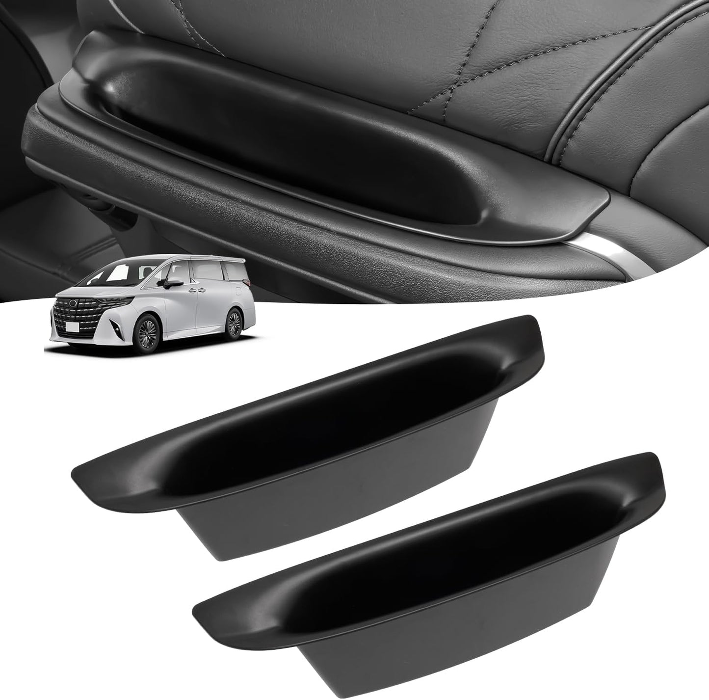 Auto Spec Toyota Alphard Vellfire 40 Series Seat Handle Storage Pocket, Seat Handle, Second Row Storage Pocket, Protection, Scratch Resistant, Easy Care, Increased Convenience, Interior, 2 Pieces