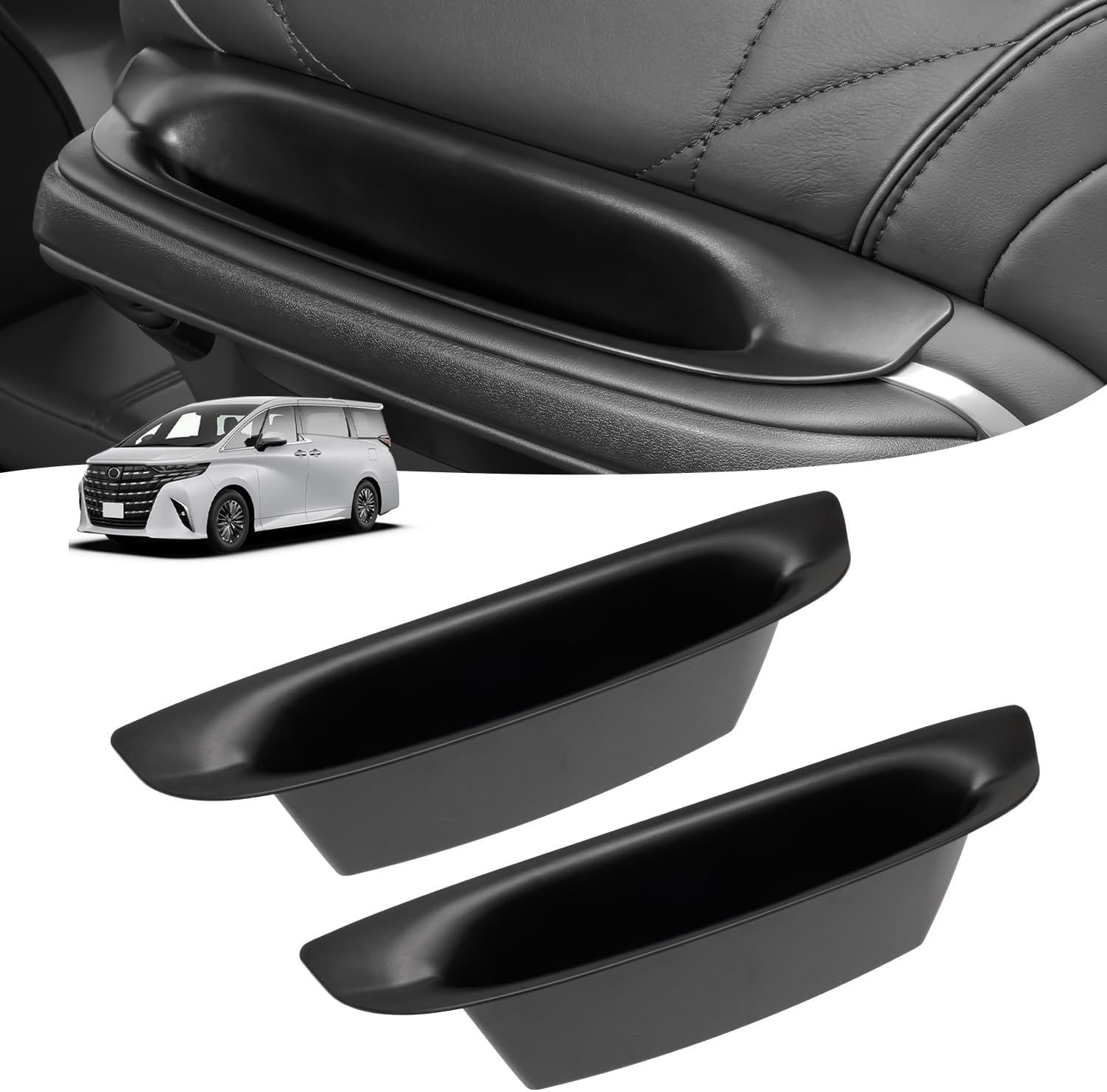Auto Spec Toyota Alphard Vellfire 40 Series Seat Handle Storage Pocket, Seat Handle, Second Row Storage Pocket, Protection, Scratch Resistant, Easy Care, Increased Convenience, Interior, 2 Pieces