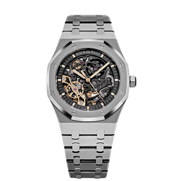 AUDEMARS PIGUET ROYAL OAK 15407ST DOUBLE BALANCE WHEEL STAINLESS STEEL SKELETON OPENWORKED DIAL 2020
