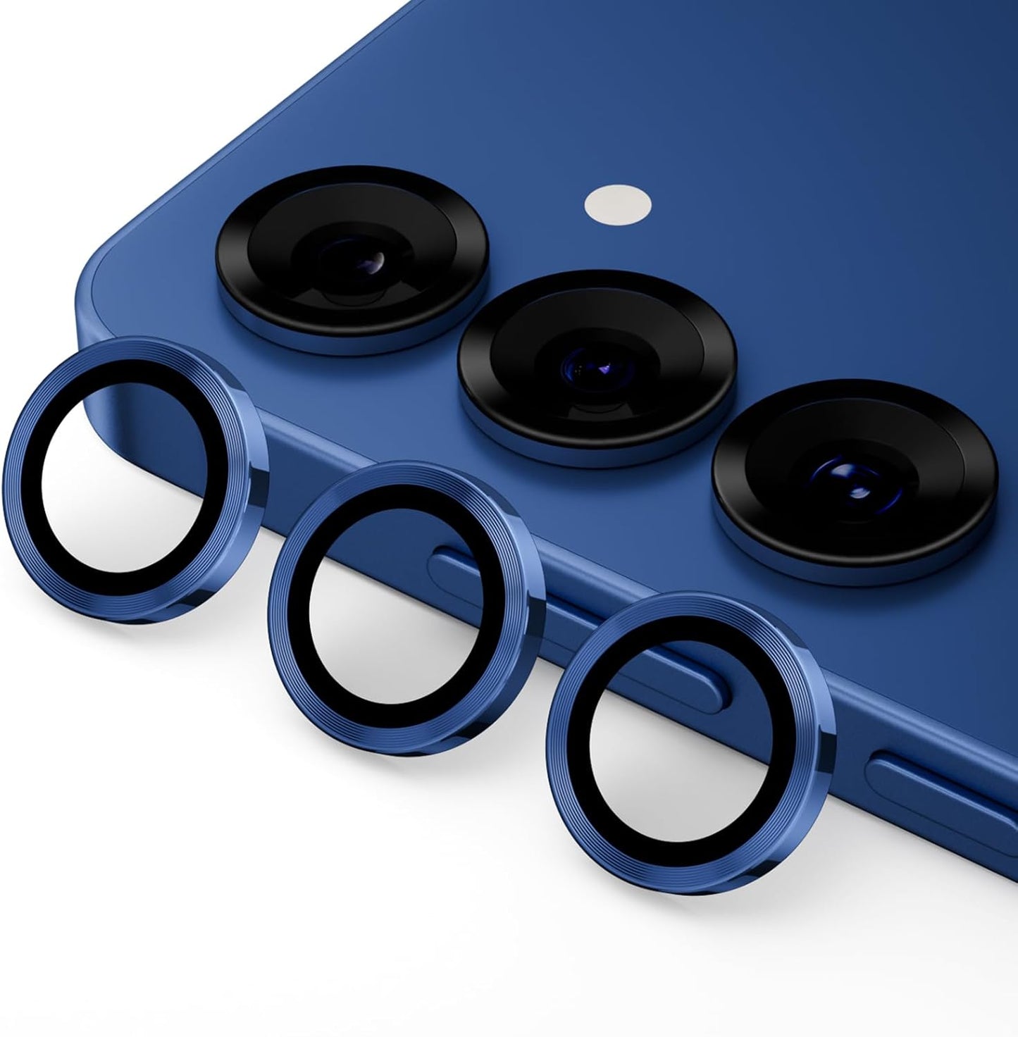 Podick Lens Cover for Samsung Galaxy S25 Camera Film 9H Tempered Glass Aluminum Alloy Scratch Resistant Shockproof Galaxy S25 Camera Protection High Transmittance Black Edge Over Exposure Anti-Shatter