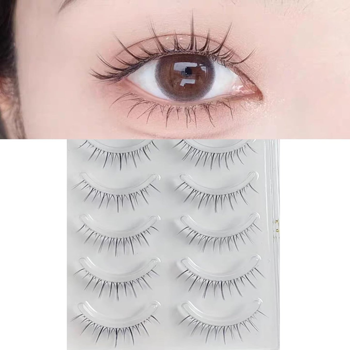 False Eyelashes, 3D, 5 Pairs Natural Butt Eyelashes, Handmade, Reusable Eyelashes, Long Lasting, Ultra Lightweight, Natural, Waterproof, Everyday Use, Lifestyle Makeup, Actress Eyelashes,
