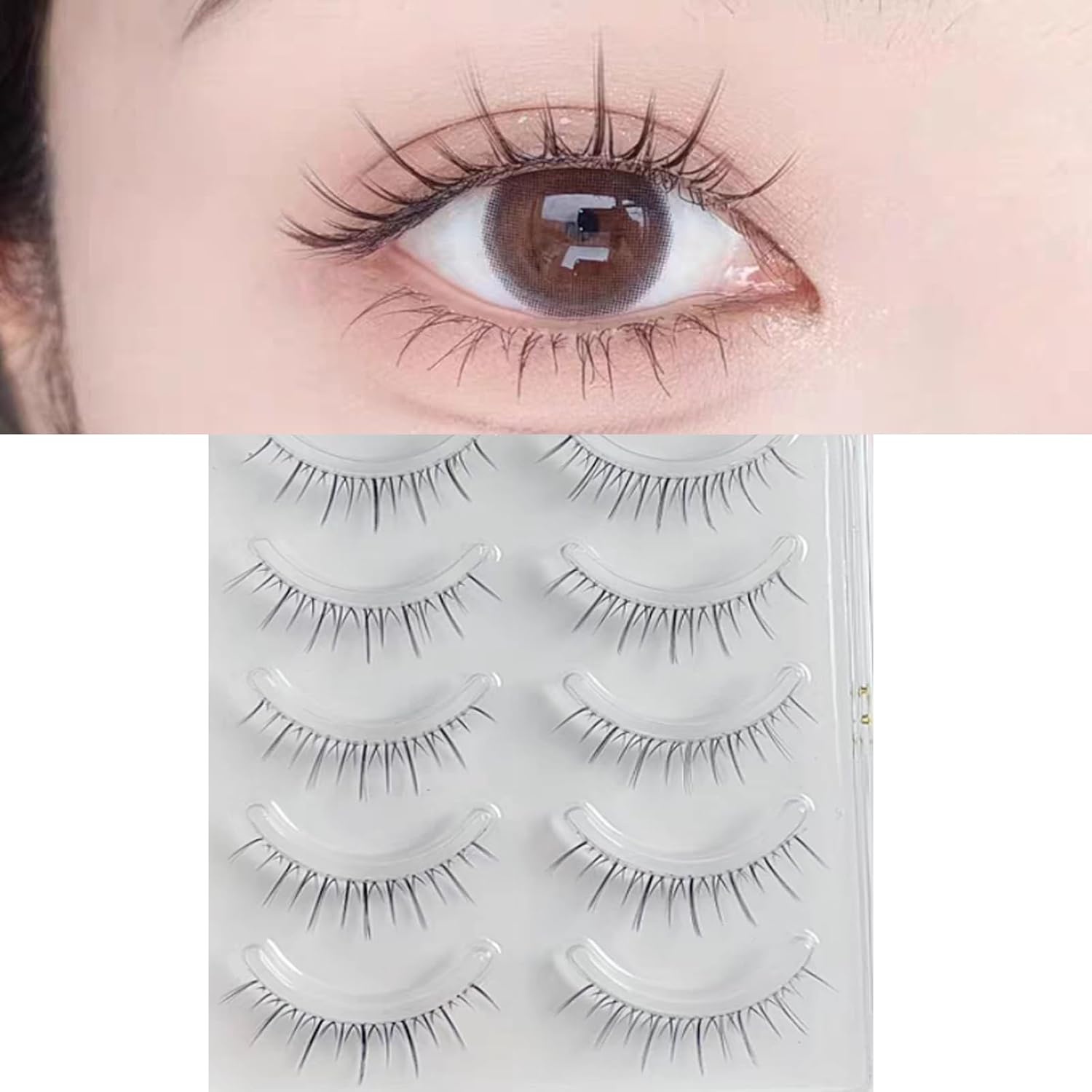 False Eyelashes, 3D, 5 Pairs Natural Butt Eyelashes, Handmade, Reusable Eyelashes, Long Lasting, Ultra Lightweight, Natural, Waterproof, Everyday Use, Lifestyle Makeup, Actress Eyelashes,