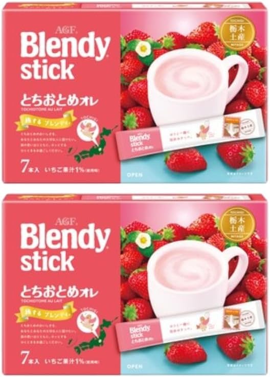 【2個セット】ブレンディスティック とちおとめオレ 7本入り 栃木限定 とちおとめ アッサムティー いちごオレ スティック飲料 ご当地土産