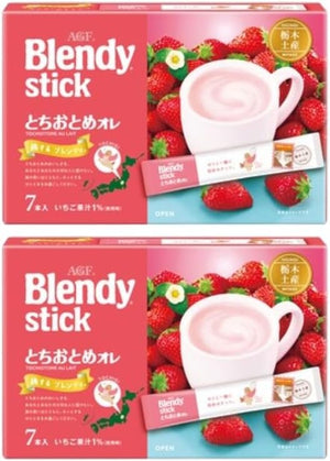 【2個セット】ブレンディスティック とちおとめオレ 7本入り 栃木限定 とちおとめ アッサムティー いちごオレ スティック飲料 ご当地土産