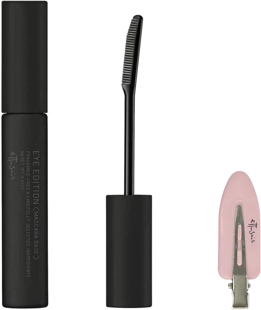 Etusais Eye Edition Mascara Base, Waterproof, Transparent Black Liquid, 0.2 oz (6 g), Includes Original Hair Clip