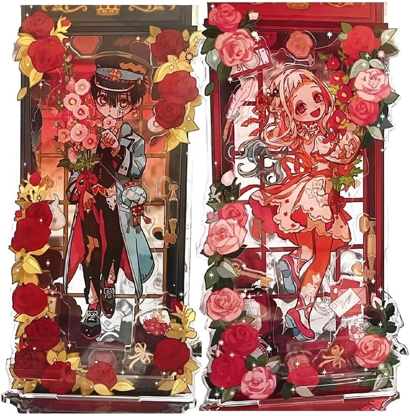 Shoujo Hanako-kun Acrylic Stand, Set of 2, 3.9 inches (10 cm), Hanako-kun Yahiro Ninya, Goods, Acsta, With Base, Anime, Character, Cute, Figurine, Decoration, Birthday Gift, Collection (Set of 2)