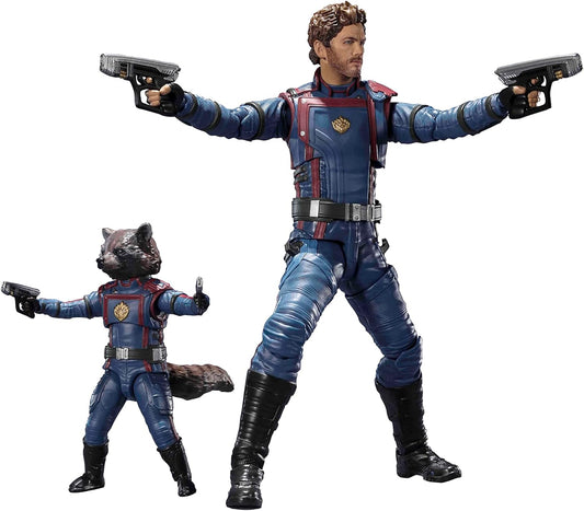 S.H. Figuarts Star Lord & Rocket Raccoon (Guardians of the Galaxy: VOLUME 3), Approx. 5.9 inches (150 mm), Approx. 2.4 inches (60 mm), PVC & ABS, Pre-painted Action Figure