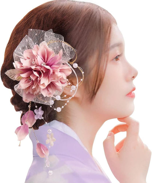 OTAKUMARKET Hair Ornament, Yukata, Come-of-Age Ceremony, Flowers, Shichi-Go-San Hakama, Kimono, Hair Decoration, Kimono, Kimono, Kimono, Kimono, Kimono, Kimono, Hair Decoration, Long Sleeves, Hair