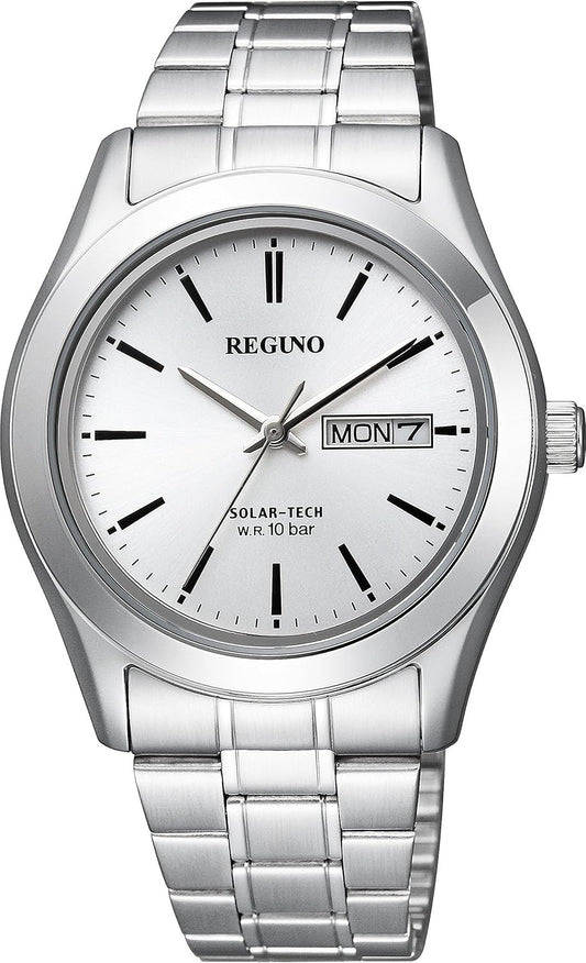 Citizen Watch REGUNO (Solar/Waterproof/Simple) KM1-211-11 Solar Tech Men's Business Analog Date Day Second Hand Silver Silver Citizen