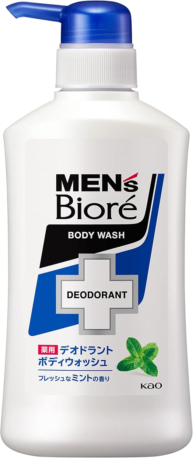 Men's Biore Deodorant Body Wash, Fresh Mint Scent, 15.2 fl oz (440 ml)