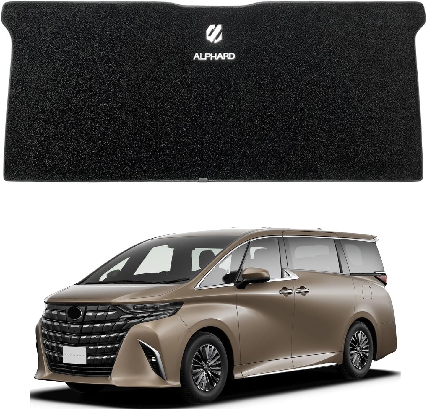 (beyond self) Toyota Alphard 40 Series Floor Mat, 2nd Row, Includes Logo, Rug, Scratch-Resistant, Stain Prevention, Concealed Rails, Custom Parts, Designed for Vehicles, Easy Installation (Alphard 40