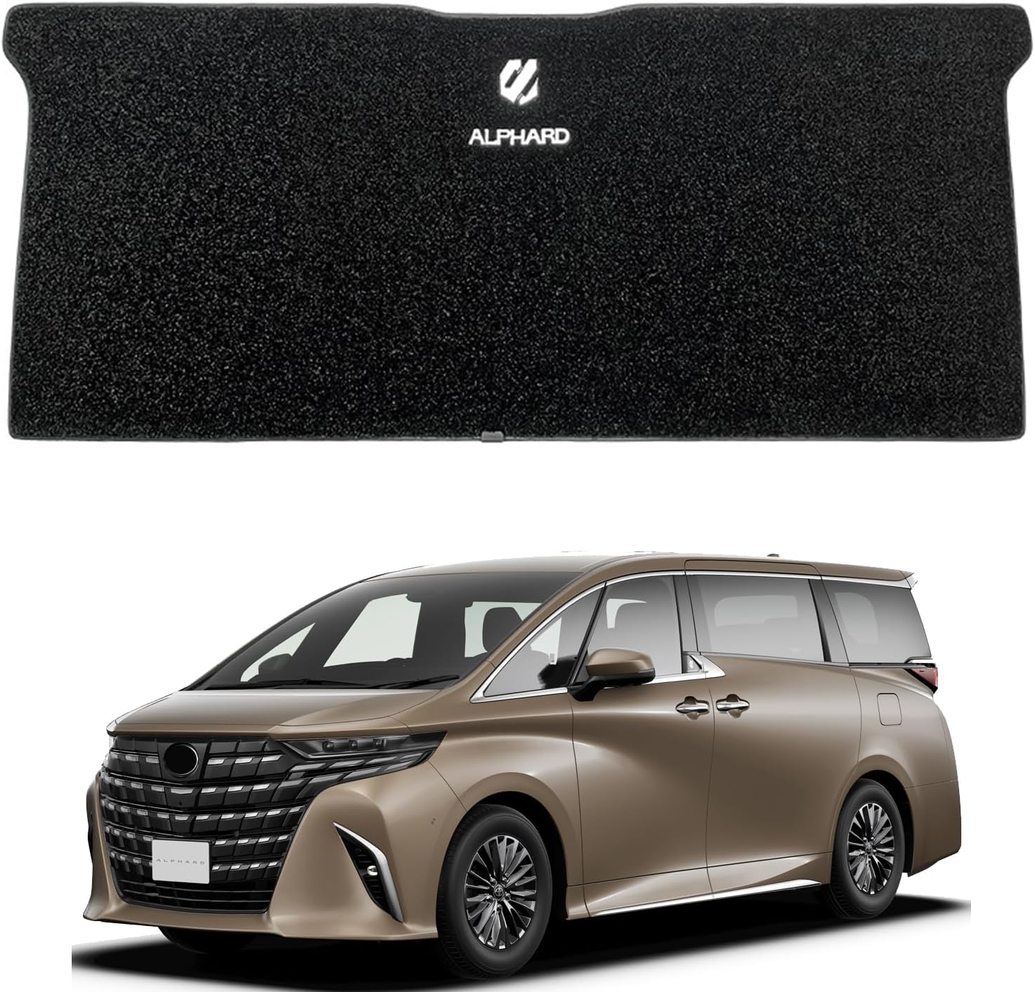 (beyond self) Toyota Alphard 40 Series Floor Mat, 2nd Row, Includes Logo, Rug, Scratch-Resistant, Stain Prevention, Concealed Rails, Custom Parts, Designed for Vehicles, Easy Installation (Alphard 40