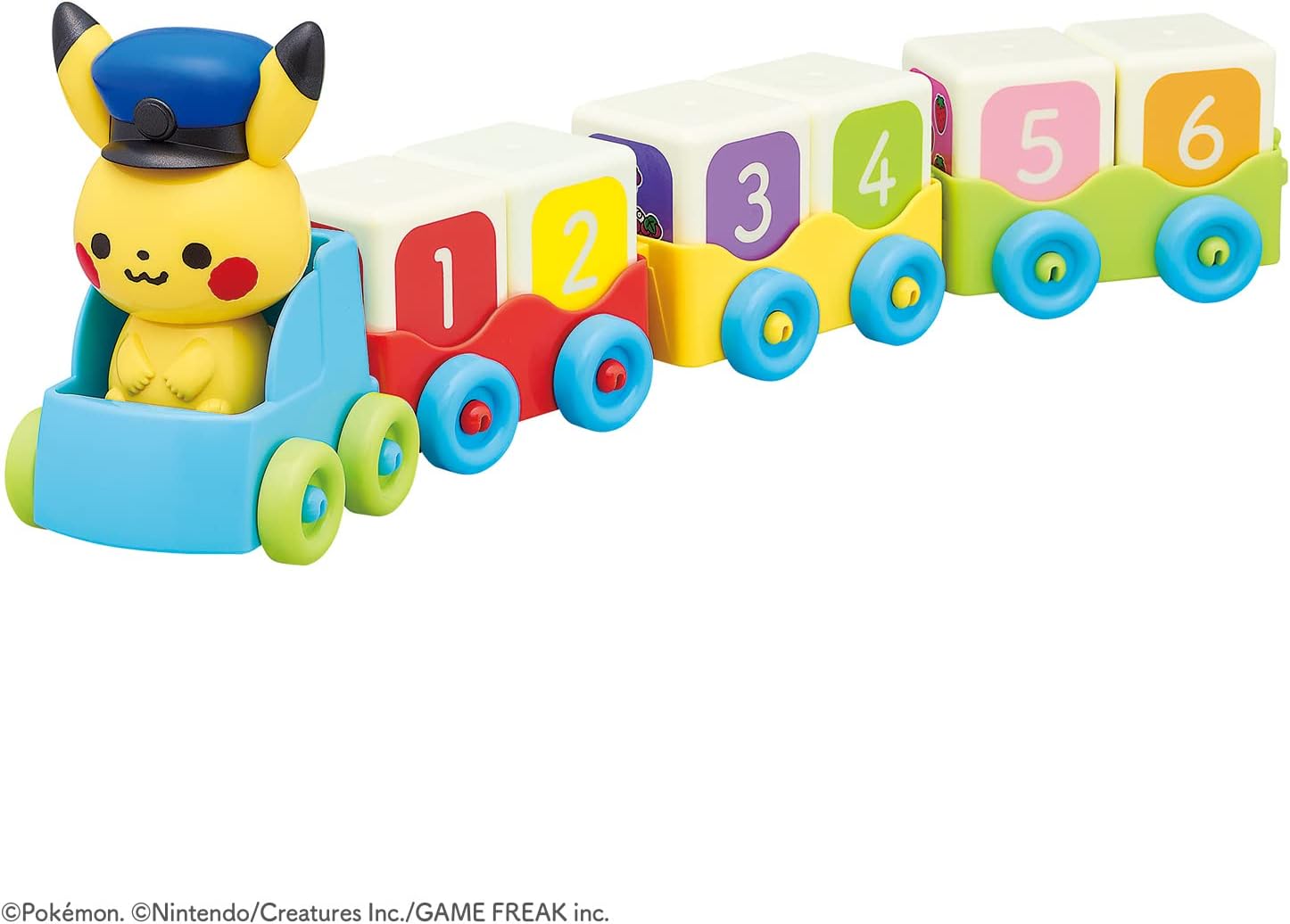 Toy Royal Monpoke Tsumiki Densha (Fingertip Play/Color Sensation/Number Play) Wooden Toy Train (Colorful / Colorful) Alphabet Pikachu Pokemon Study