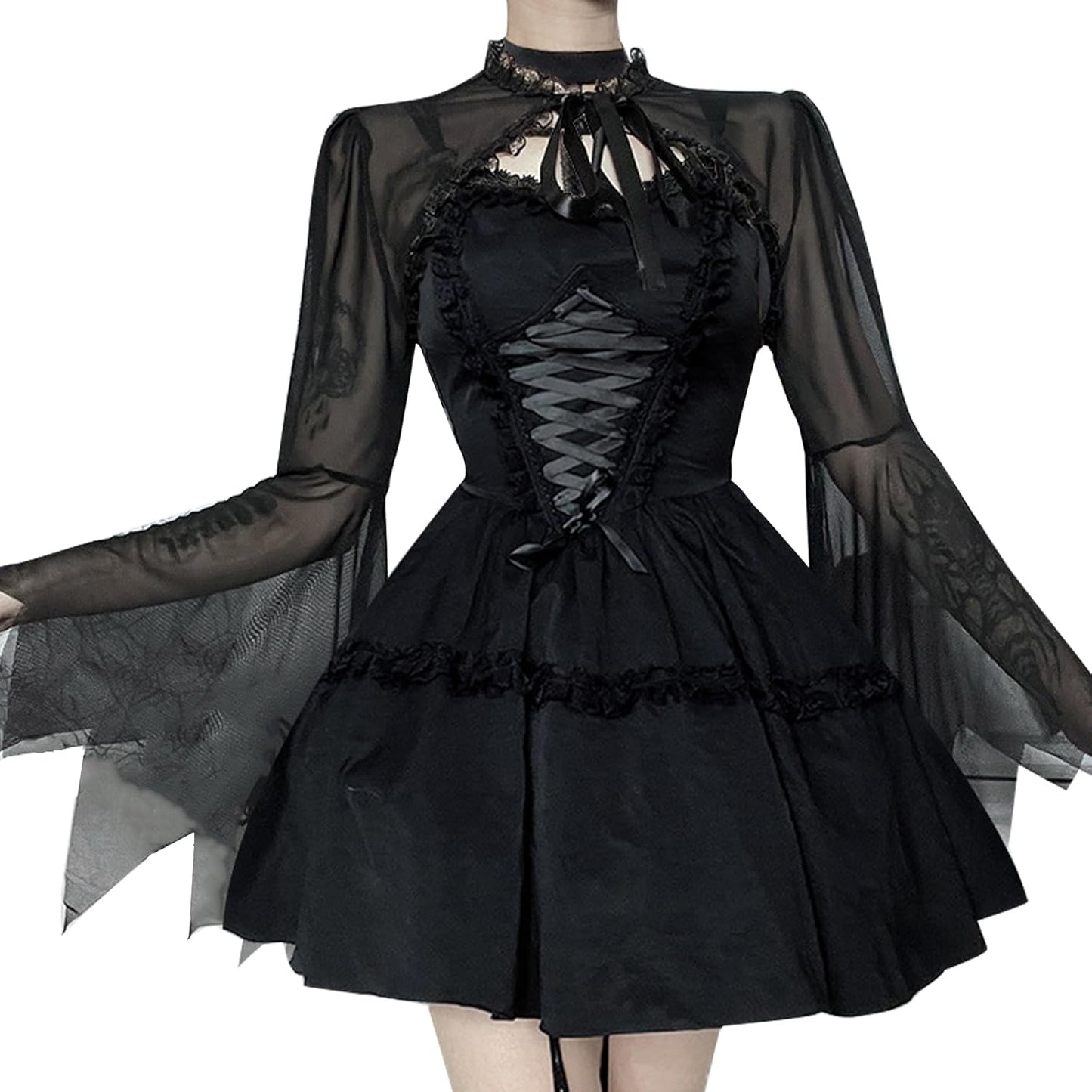 Women's Halloween Cosplay, Mine Type, Gothic, Mass Production, Dress, Blouse, Costume, Costume, Witch, Vampire, Devil, Adult, Party, Event, Christmas
