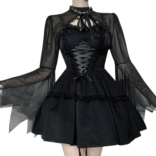 Women's Halloween Cosplay, Mine Type, Gothic, Mass Production, Dress, Blouse, Costume, Costume, Witch, Vampire, Devil, Adult, Party, Event, Christmas