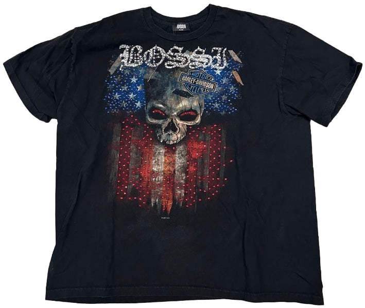 BOSSI 'SMOKEY MOUNTAIN OUTPOST' RHINESTONE VINTAGE TEE
