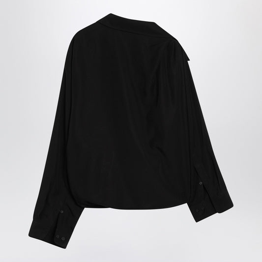 Balenciaga ポプリンのバレンシアガワンショルダーブラックシャツ - Image 1