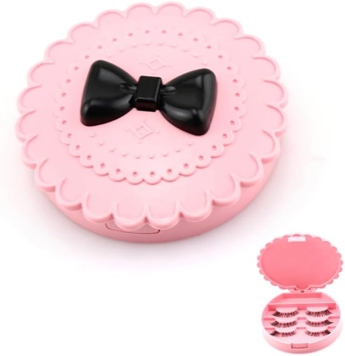 FRCOLOR Eyelash Organizer False Eyelash Acrylic Organizer Eyelash Case Cosmetic Eyelash Box, Pink