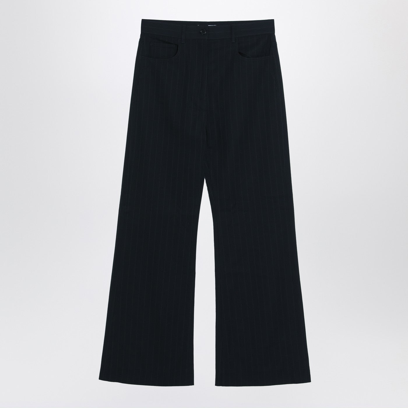 Acne Studios にきびスタジオネイビーブルーピンストライプズボン - Image 1