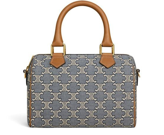 CELINE Small boston in Triomphe jacquard and calfskin - Image 1
