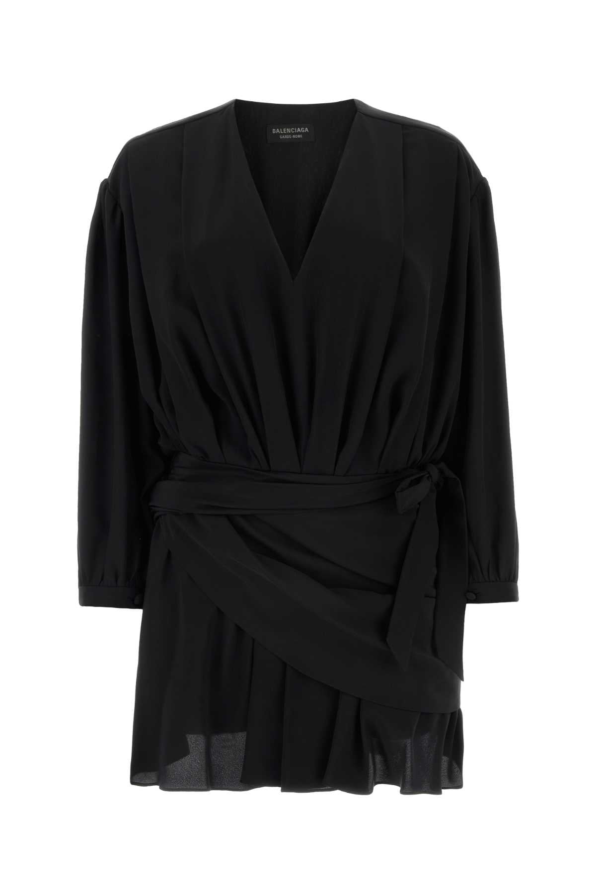 Balenciaga バレンシアガブラッククレープミニドレス - Image 1