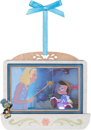 Hallmark Keepsake Adorno navideño de Disney, Pinocho, 85 aniversario, el deseo de Geppetto hecho realidad con luz, manualidades de papel, regalos para fanáticos de Disney