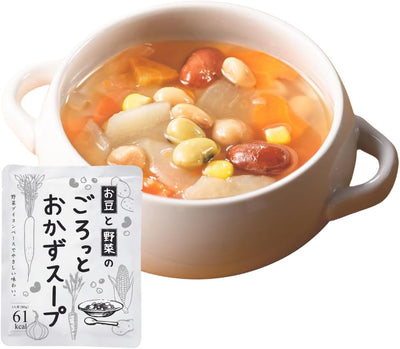Rogotto Beans & Vegetables Soup (6.3 oz (160 g) x 2 Bags x 5 Set, Retort Food, 9 Types of Vegetable Soup, Easy Cooking, Perfect for Breakfast, Eliminates Shortage of Vegetables, Easy Rice with One