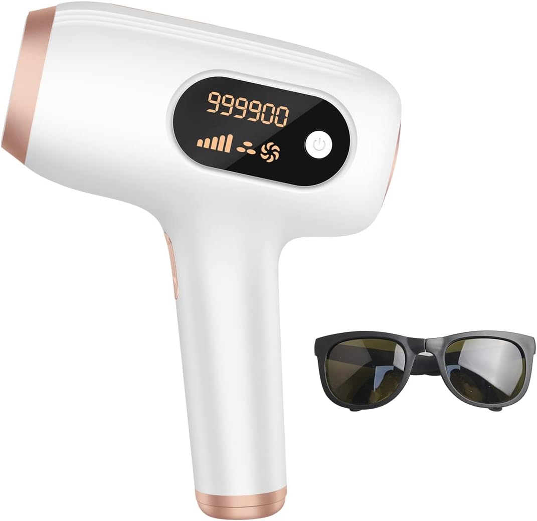 Epilator (2024 New) Salon Grade IPL Light Epilator, 990,000 Rounds Adjustable, 5 Levels, Manual/Automatic, Women's, Men's, Beard, Face, Armpits, Whole Body, Unisex, Household Epilator, Lightweight