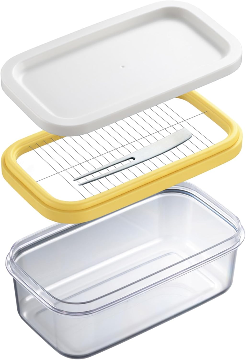 Akebono Sangyo ST-3005 Butter Case with Cutter and Fork, 7.1 oz (200 g), 0.2 oz (5 g), Made in Japan