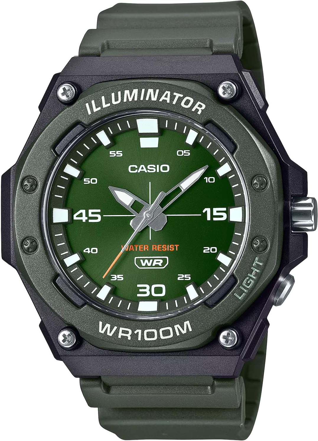 Casio MW-620 Series Standard Analog Quartz Wristwatch with LED Light, Green MW-620H-3AV