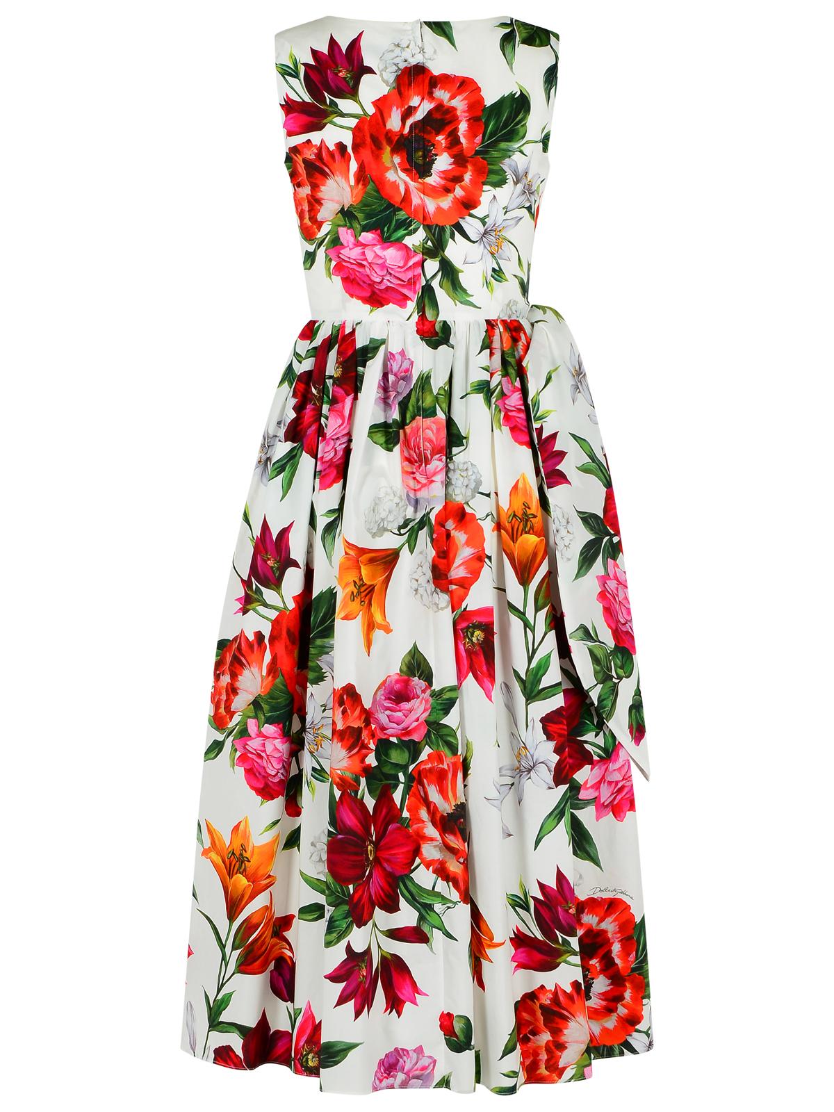Dolce  Gabbana コットンポップリンのフラワープリントのドルチェ＆ガッバーナノースリーブドレス - Image 1