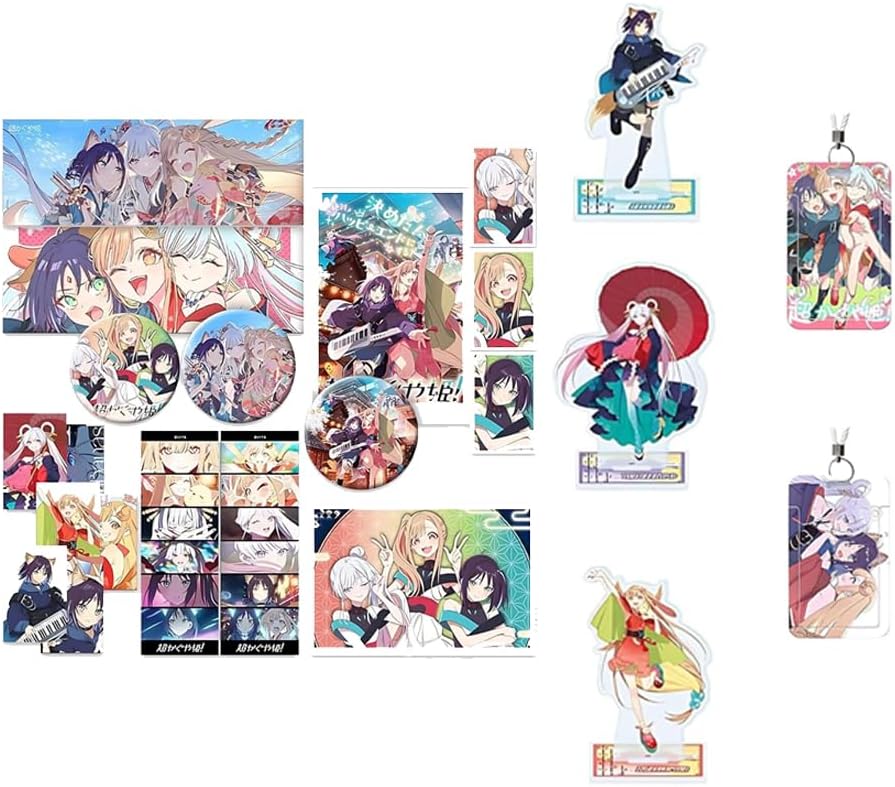 Super Kaguya Princess Goods Lucky Bag 18 Piece Set Tsukimi Yachiyo Sakura Ileba Kaguya Tin Badge Card Aurora Ticket Card Sleeve Acrylic Stand Anime Character Collection Set Commemorative Item
