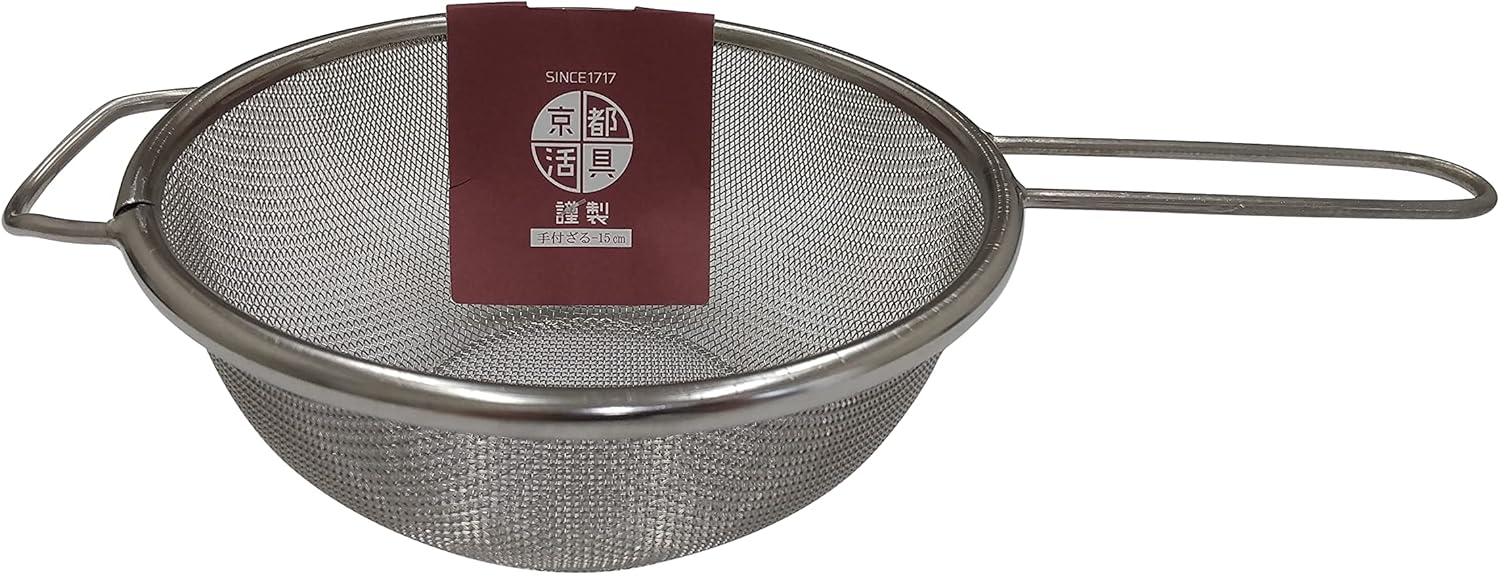 Kyoto Katsugu 4580047177058 Stainless Steel Colander, 5.9 inches (15 cm), Made in Japan, Silver