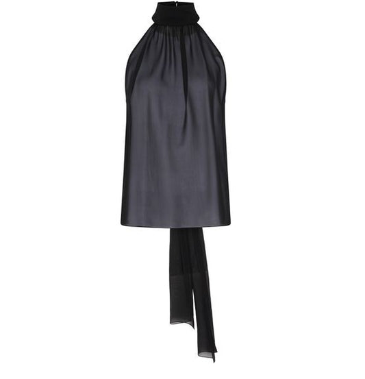 TOM FORD シルクジョーゼット製 ノースリーブ ラヴァリエール ブラウス - Image 1