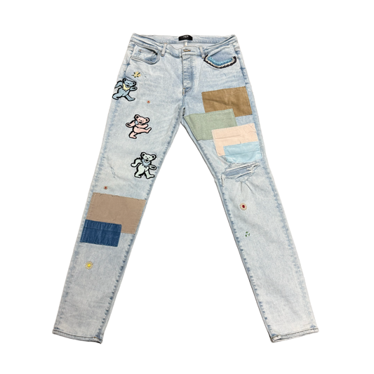 AMIRI X GRATEFUL DEAD 'BLUE' SKINNY JEANS