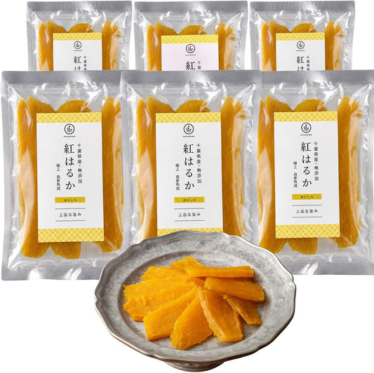 NAGASHIMA Special Selected Dried Potato Sweets, Red Haruka Potatoes, No Additives, Made in Japan, Chiba Prefecture, Premium Gift (6 Bags)