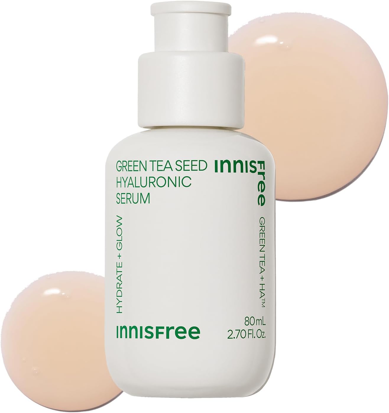 Innisfree Green Tea Seed Hyaluronic Serum 80ml - Genuine Product Introduction Serum, Plenty of Moisture, Oily Skin, Dry Skin, Mixed Skin, Hydration, Moisturizing, Drying, Korean Cosmetics