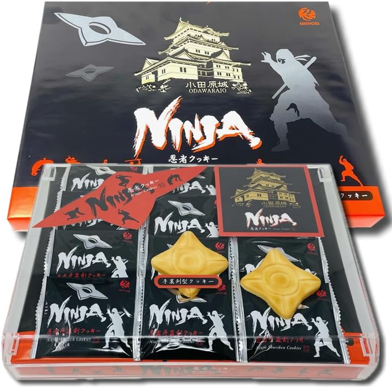 Odawara Castle Cookies Ninja Cookies 2 Boxes (12 Pieces per Box) [Odawara Castle Souvenir] Shuriken-Shaped Cookie [Room Temperature]