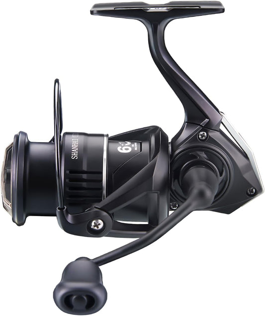 Spinning Reel, Saltwater Fishing, Carbon Fiber Body, Shallow Groove Aluminum Spool, 6/1 Stainless Steel Bearings, For Far Throw and Casting Fishing, Lightweight, 2000 to 3000 # Various Black