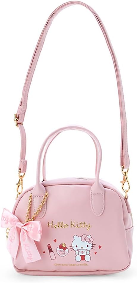 Sanrio 547352 Hello Kitty Mini Boston Bag with Shoulder Width 7.5 x Depth 2.8 x Height 5.7 inches (19 x 7 x 14.5 cm), Synthetic Leather