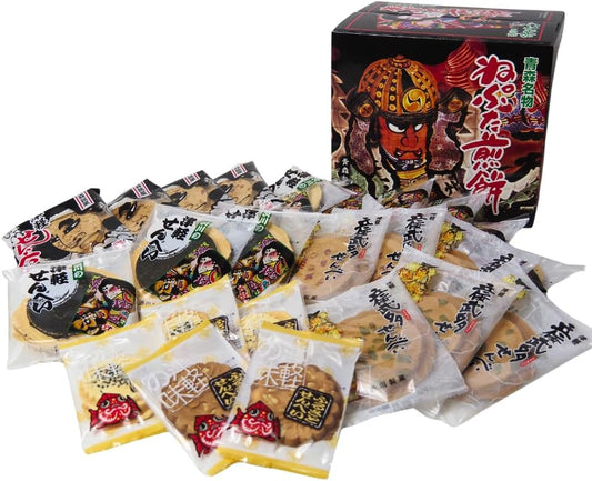 Shibukawa Neputa Rice Crackers, 40 Pieces Set, Tsugaru Senbei, Aomori Kuroishi