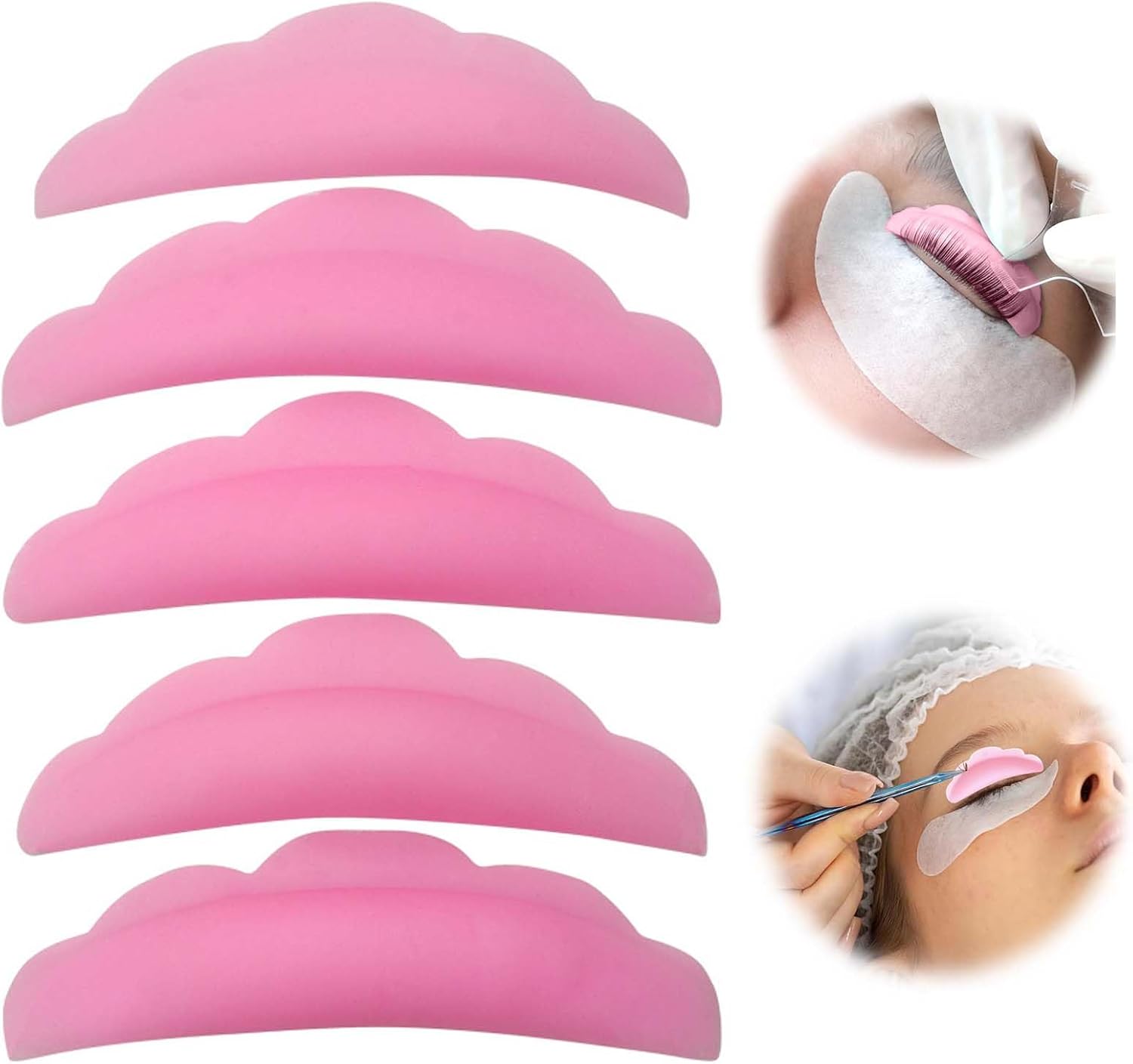 PAVIKE Eyelash Perm Shield, 5 Payers, Eyelash Perm Rod, Pine Hair Perm, Eyelash Perm Rod, Perm Rod Set, Perfect for Eyelash Lifting, Beginners and Selfs