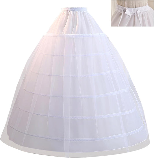 MOOKISOO Long Pannier, 41.3 inches (105 cm), 6 Wires, Adjustable Size, 2-Layer Construction, Volume, Princess Line, Perfect for Weddings, Colored Dresses, Brides, After Parties, Weddings, Costume