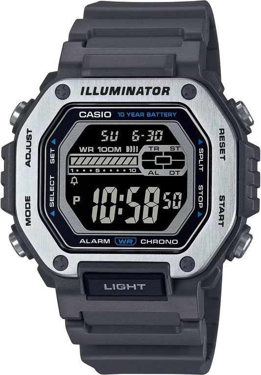 Casio MWD-110 Series Standard Digital Metal Face Men's Watch, Dark Gray (Inverted LCD) MWD-110H-8BV